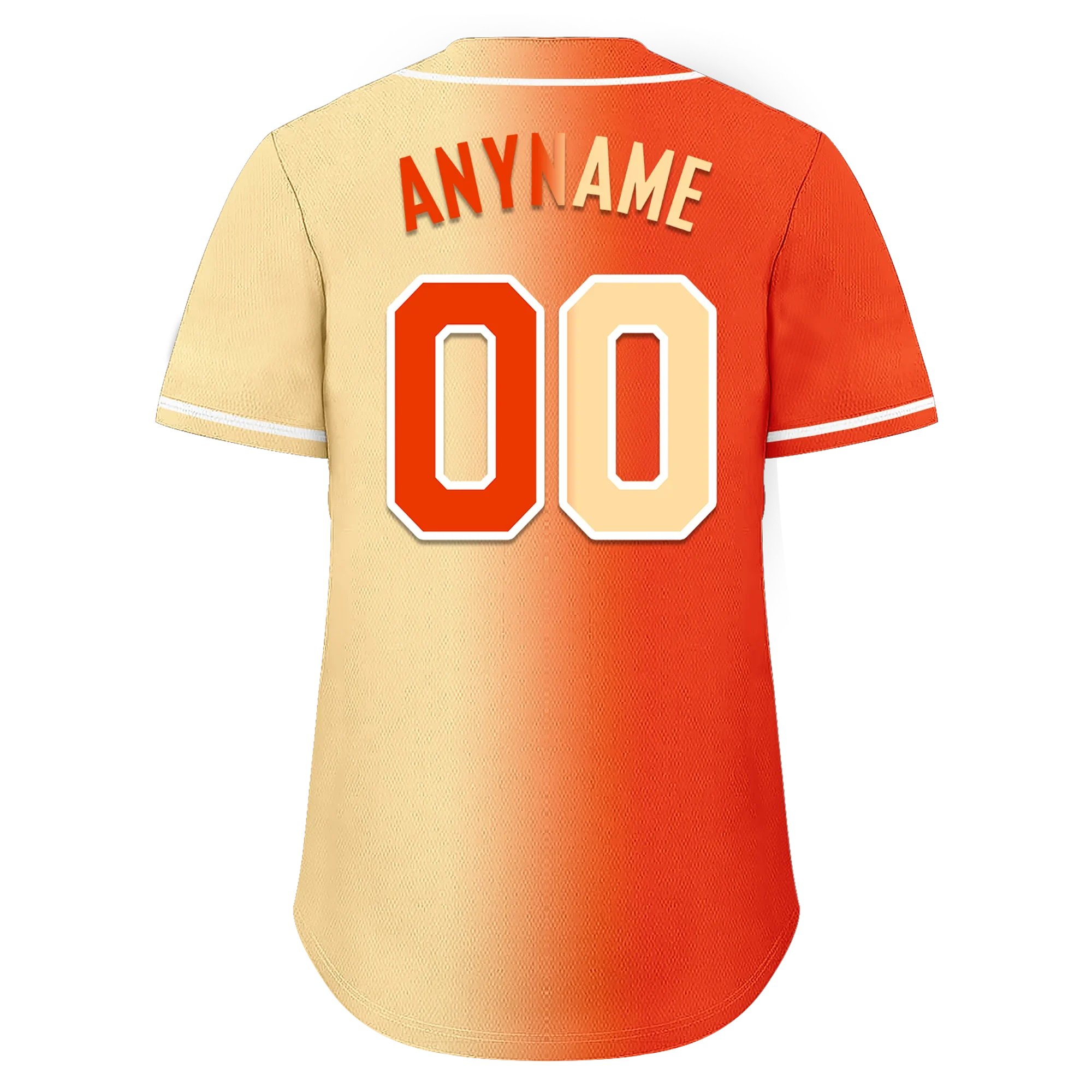 Custom Orange Beige Gradient Fashion Personalized Authentic Baseball Jersey BSBJ01-D0a707f - Coolcustomize