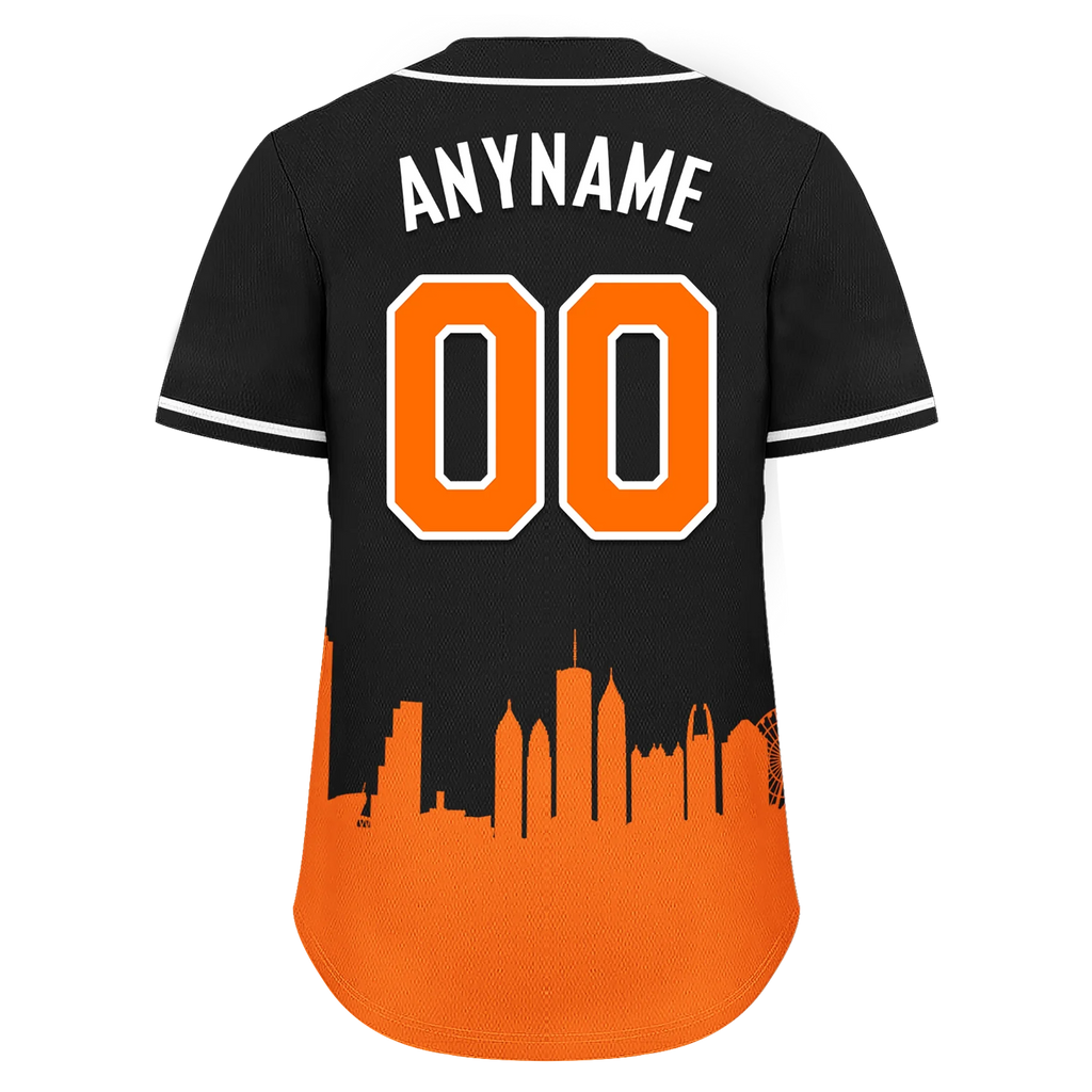 Custom Black Orange City Edition Personalized Authentic Baseball Jersey BSBJ01-D017133 - Coolcustomize