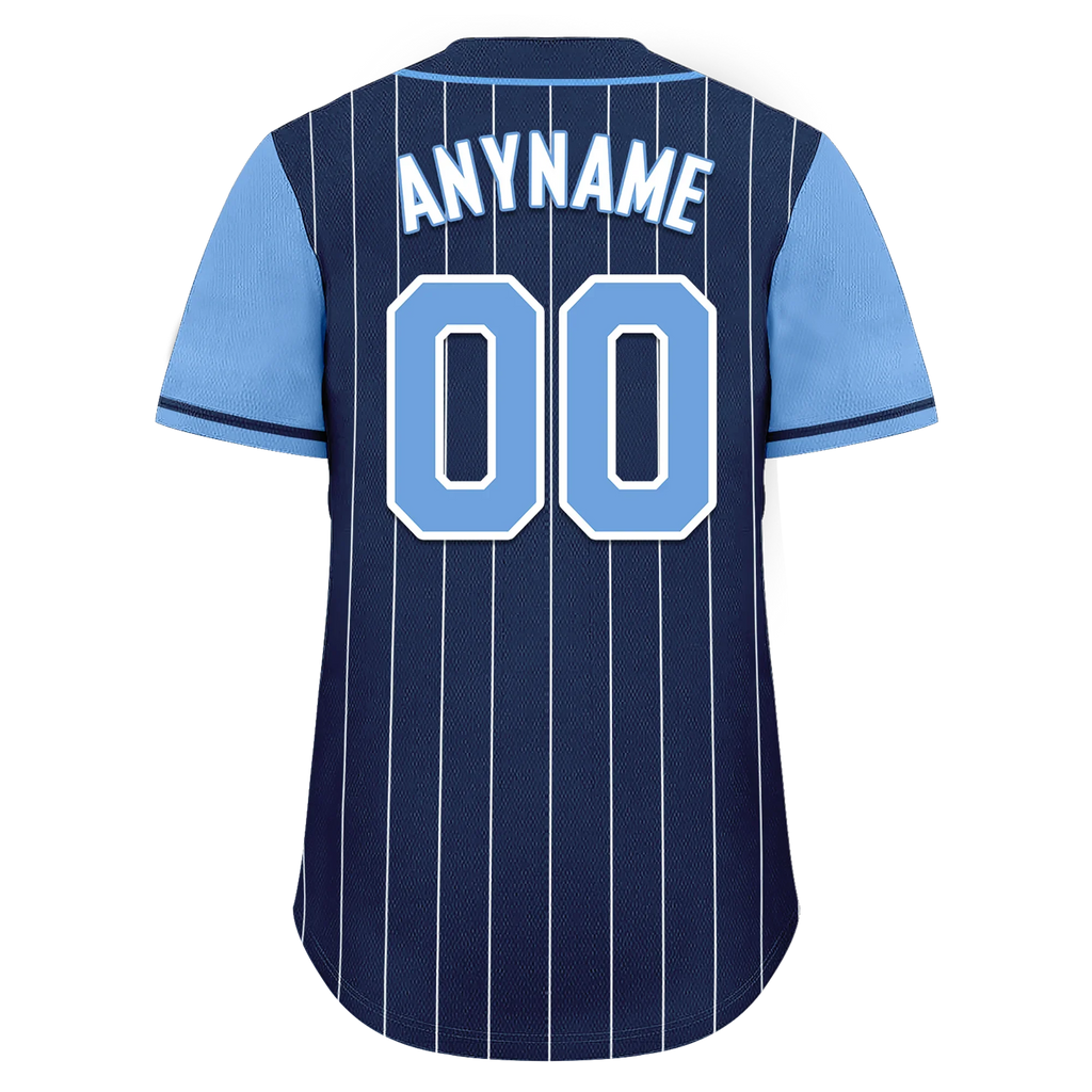 Custom Blue Stripe Fashion Personalized Authentic Baseball Jersey BSBJ01-D017230 - Coolcustomize