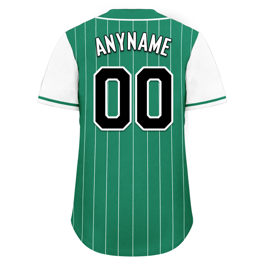 Custom Green White Stripe Fashion Personalized Authentic Baseball Jersey BSBJ01-D017246 - Coolcustomize