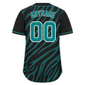 Custom Black Teal Zebra Pattern Personalized Authentic Baseball Jersey BSBJ01-D020201-23 - Coolcustomize