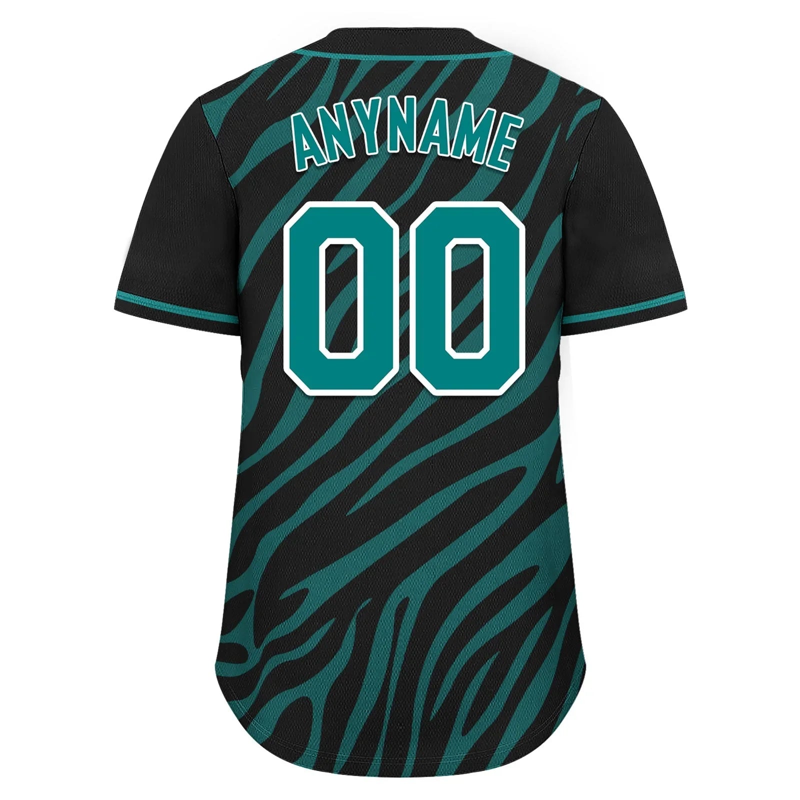 Custom Black Teal Zebra Pattern Personalized Authentic Baseball Jersey BSBJ01-D020201-23 - Coolcustomize