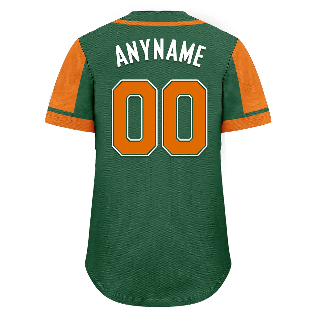 Custom Green Orange Raglan Sleeves Personalized Authentic Baseball Jersey BSBJ01-D017208 - Coolcustomize