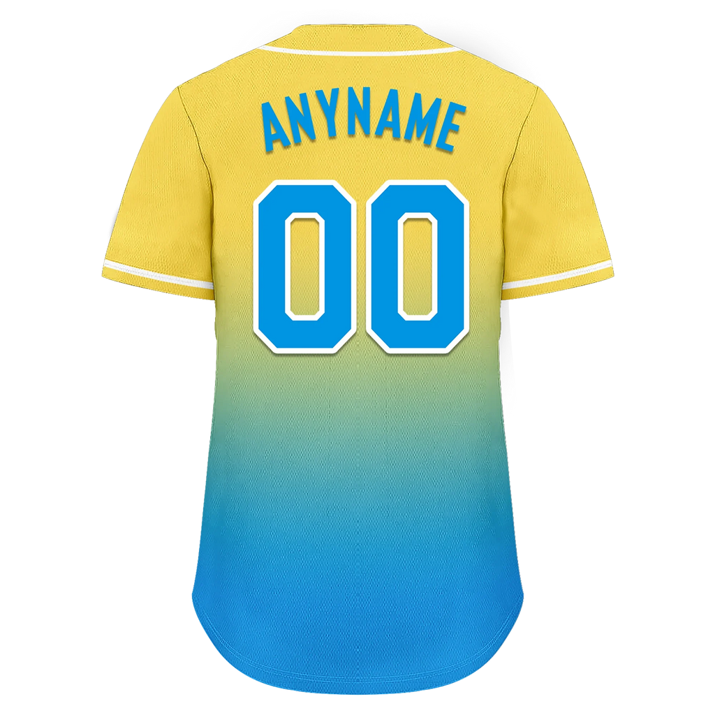 Custom Yellow Blue Fade Fashion Personalized Authentic Baseball Jersey BSBJ01-D0a70fc - Coolcustomize