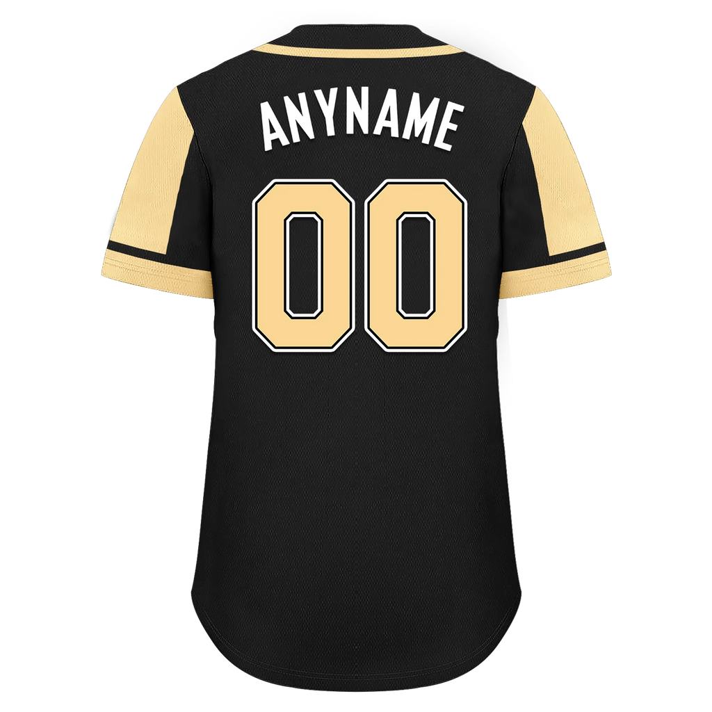 Custom Black Yellow Raglan Sleeves Personalized Authentic Baseball Jersey BSBJ01-D017196 - Coolcustomize