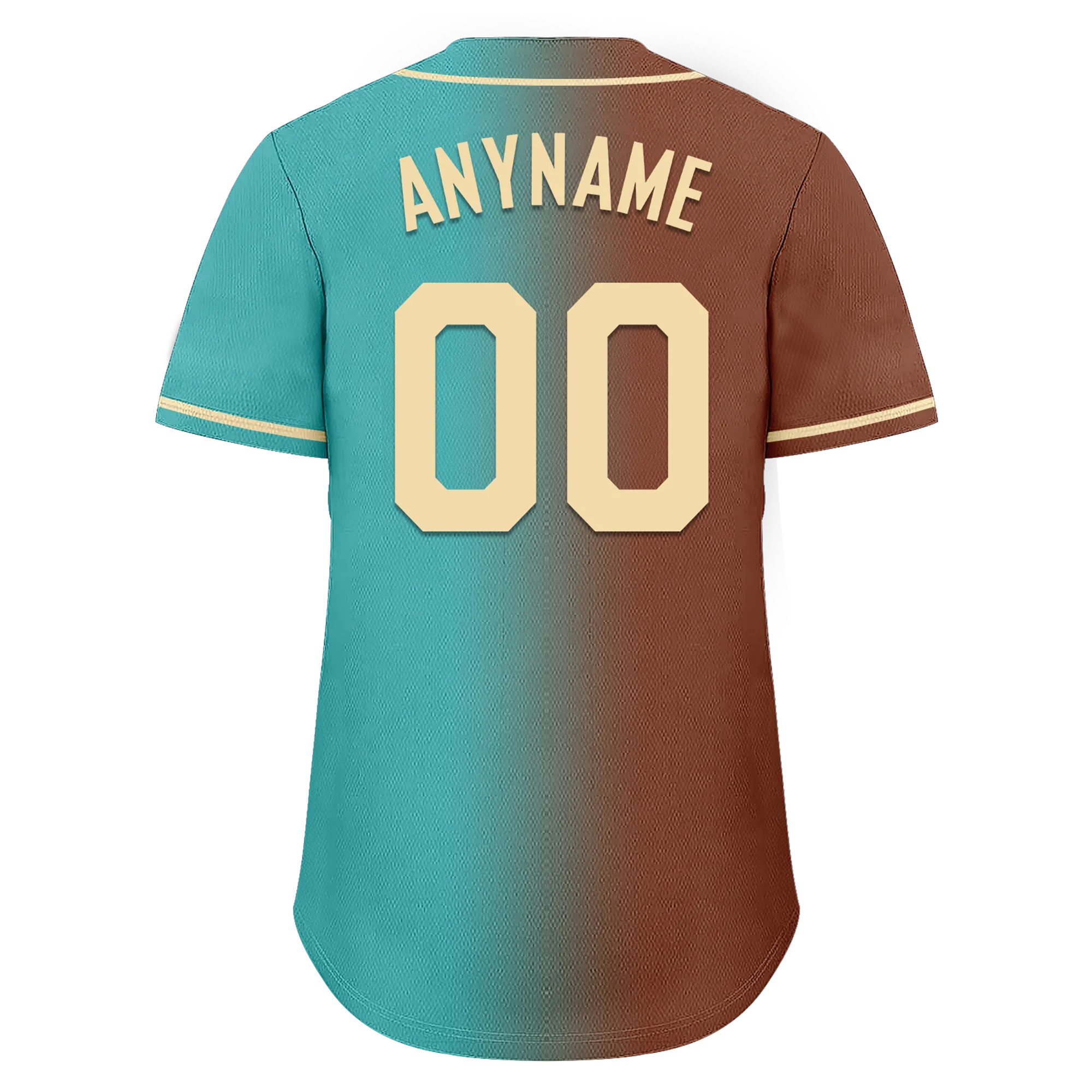 Custom Brown Cyan Gradient Fashion Personalized Authentic Baseball Jersey BSBJ01-D0a7088 - Coolcustomize