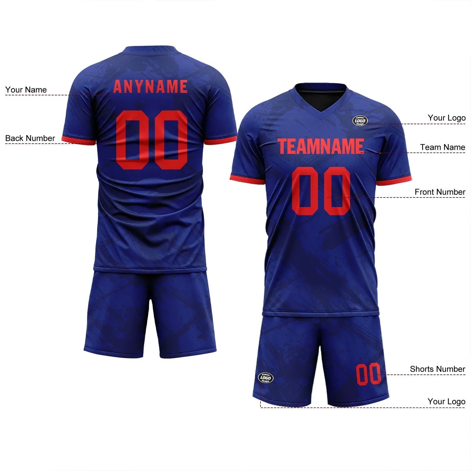 Custom Blue Soccer Sets Jersey Personalized SCJ101-D28037 - Coolcustomize