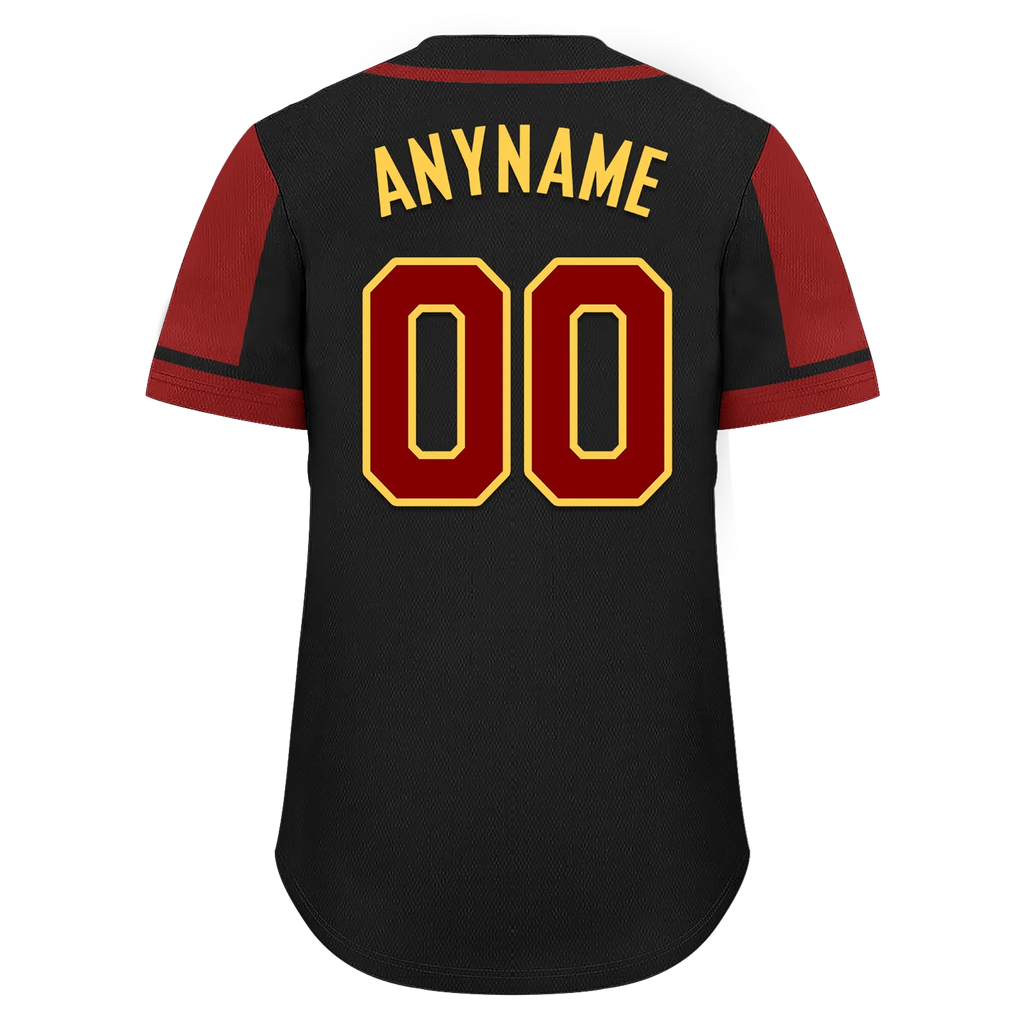 Custom Black Red Raglan Sleeves Personalized Authentic Baseball Jersey BSBJ01-D017176 - Coolcustomize