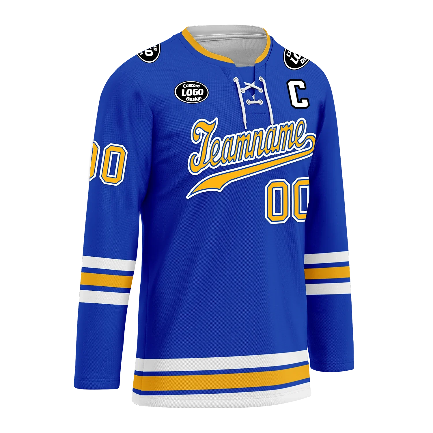 Custom Blue Yellow Personalized Hockey Jersey HCKJ01-D0a70cc - Coolcustomize