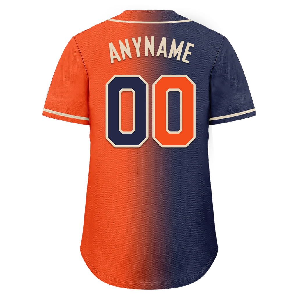 Custom Blue Orange Gradient Fashion Personalized Authentic Baseball Jersey BSBJ01-D0a7089 - Coolcustomize