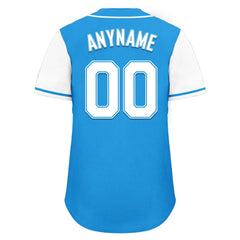 Custom Blue White Raglan Sleeves Personalized Authentic Baseball Jersey BSBJ01-D020200-2