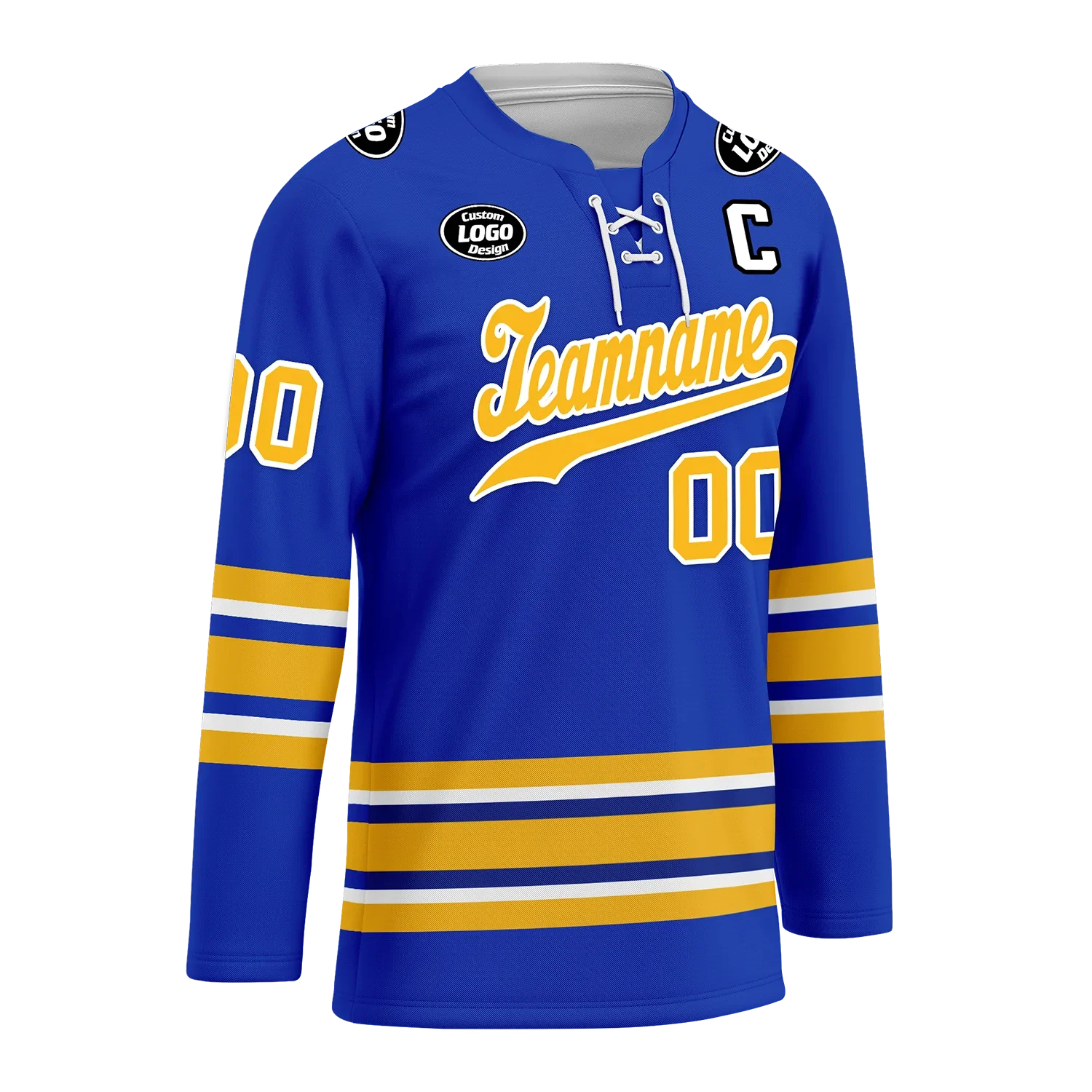 Custom Blue Yellow Personalized Hockey Jersey HCKJ01-D0a70aa - Coolcustomize