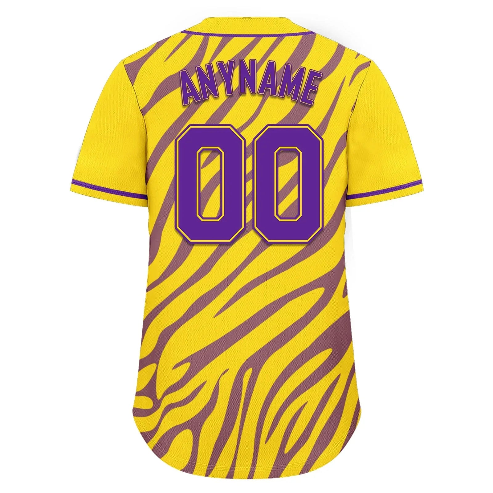 Custom Gold Purple Zebra Pattern Personalized Authentic Baseball Jersey BSBJ01-D020201-14 - Coolcustomize
