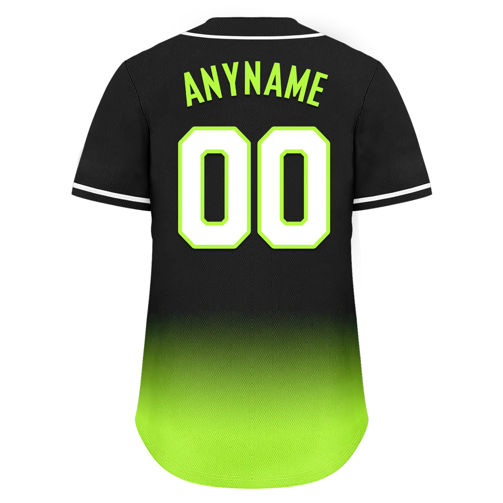 Custom Black Green Fade Fashion Personalized Authentic Baseball Jersey BSBJ01-D0a70e7 - Coolcustomize