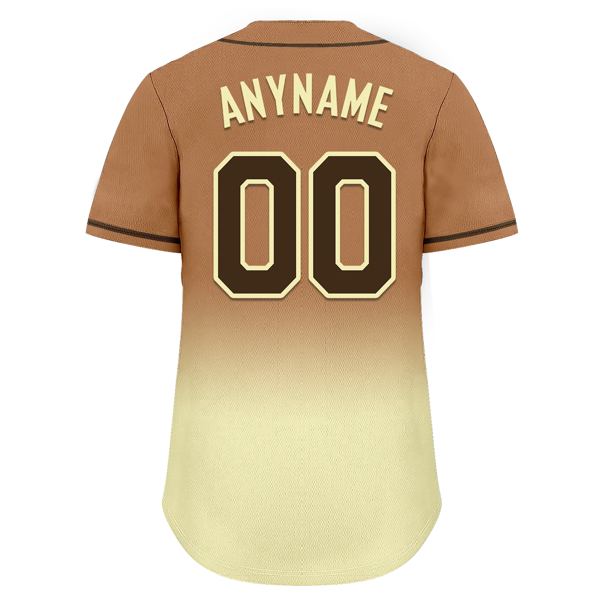Custom Brown Yellow Fade Fashion Personalized Authentic Baseball Jersey BSBJ01-D0a70ff - Coolcustomize