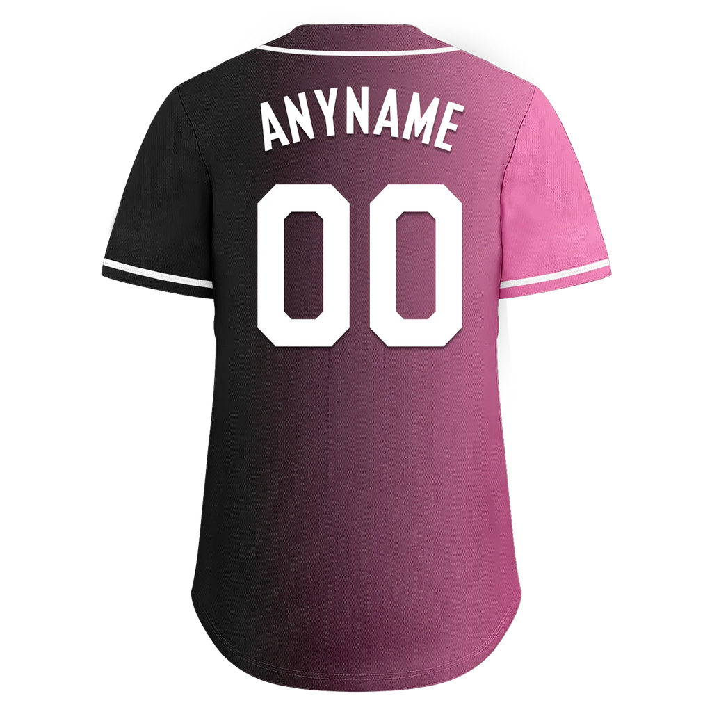 Custom Pink Black Gradient Fashion Personalized Authentic Baseball Jersey BSBJ01-D0a7099 - Coolcustomize