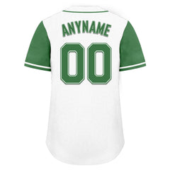 Custom White Green Raglan Sleeves Personalized Authentic Baseball Jersey BSBJ01-D020200-9