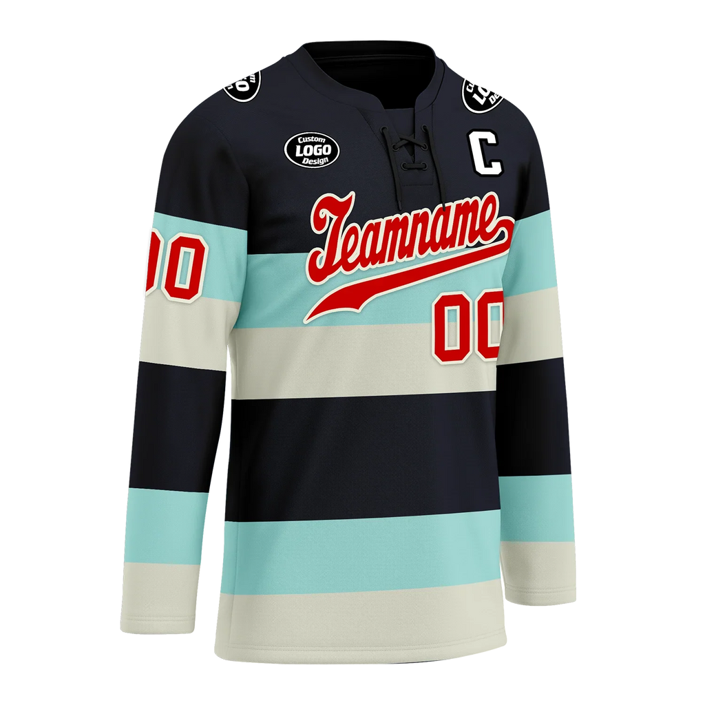 Custom Black White Personalized Hockey Jersey HCKJ01-D0a70db - Coolcustomize