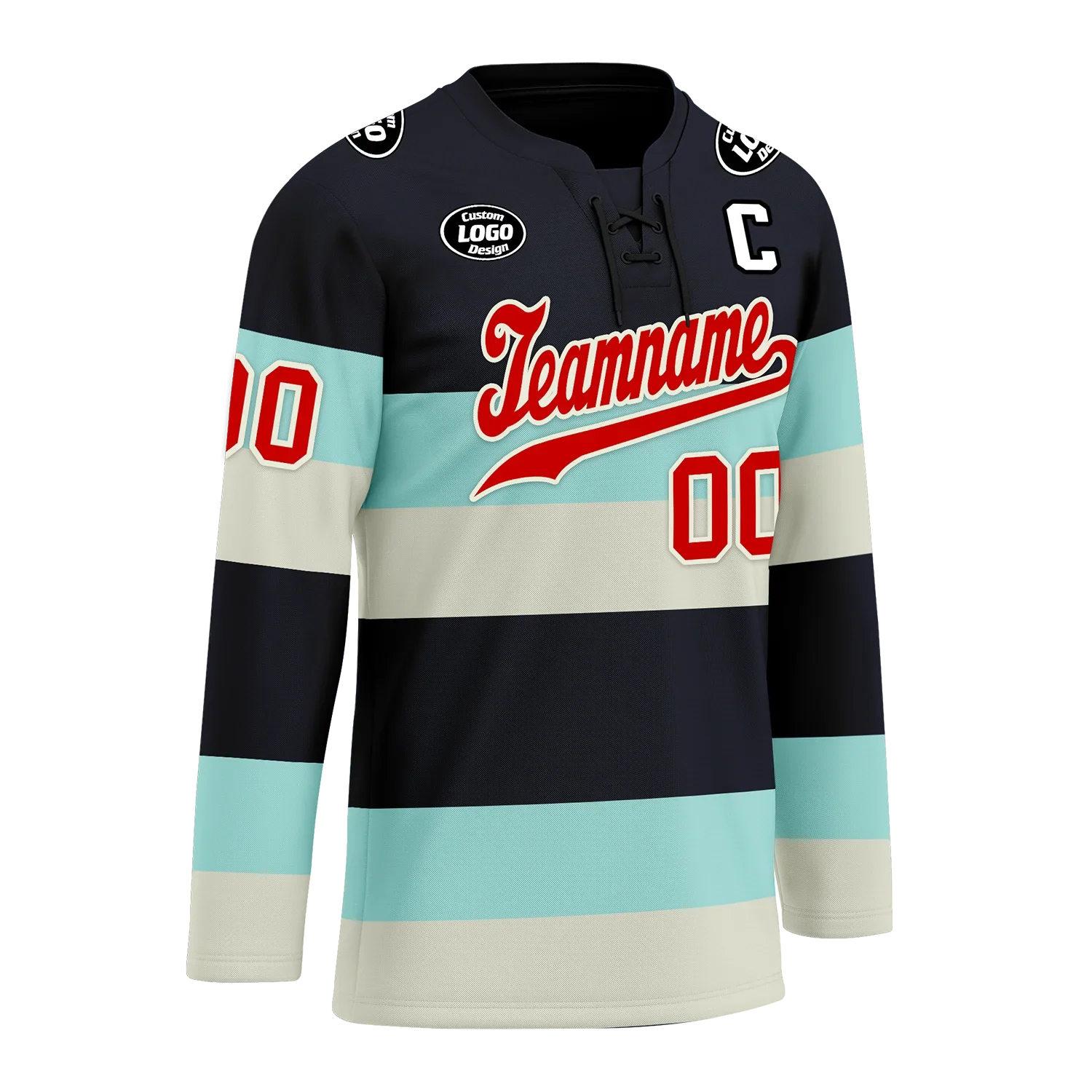 Custom Black White Personalized Hockey Jersey HCKJ01-D0a70db - Coolcustomize