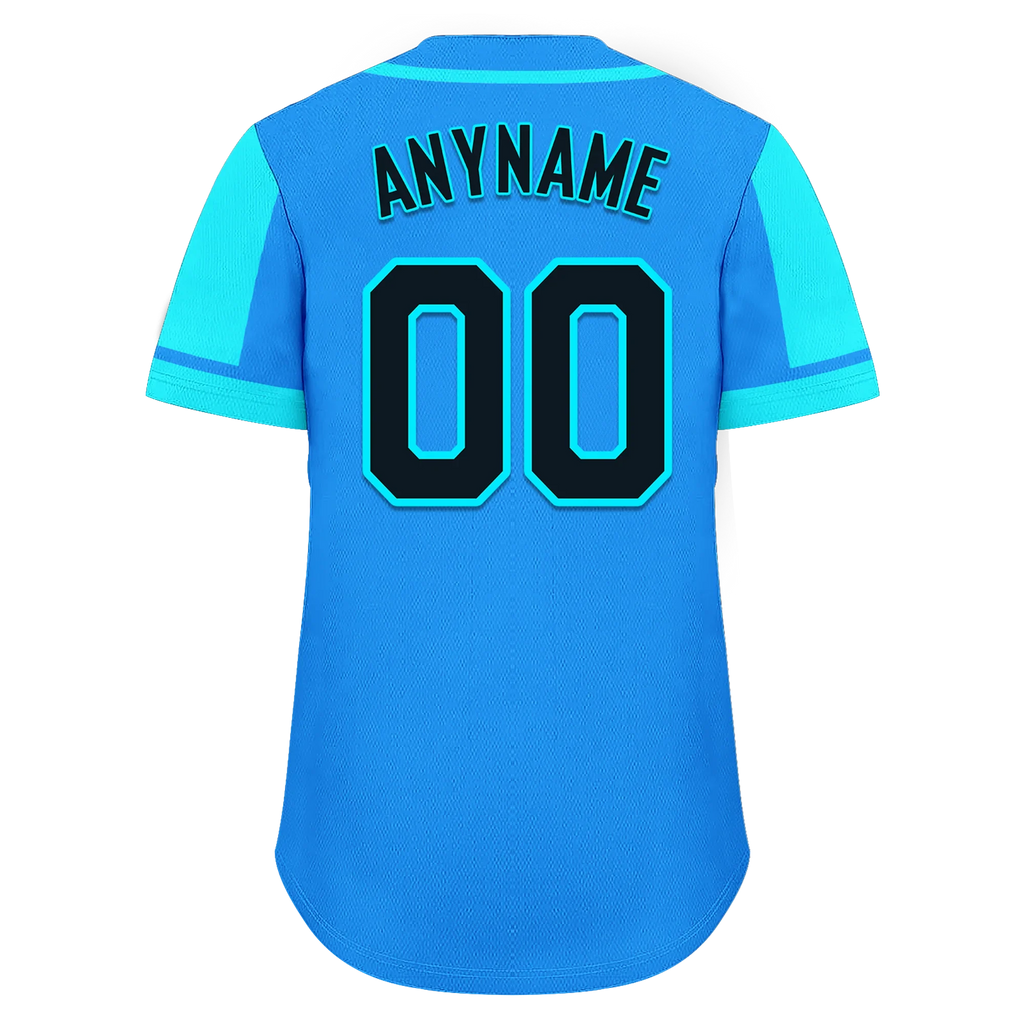 Custom Blue Cyan Raglan Sleeves Personalized Authentic Baseball Jersey BSBJ01-D017199 - Coolcustomize
