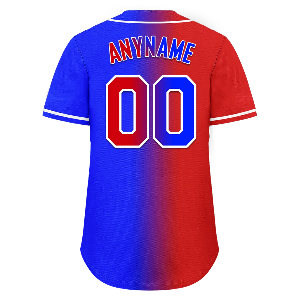 Custom Red Blue Gradient Fashion Personalized Authentic Baseball Jersey BSBJ01-D0a707b - Coolcustomize