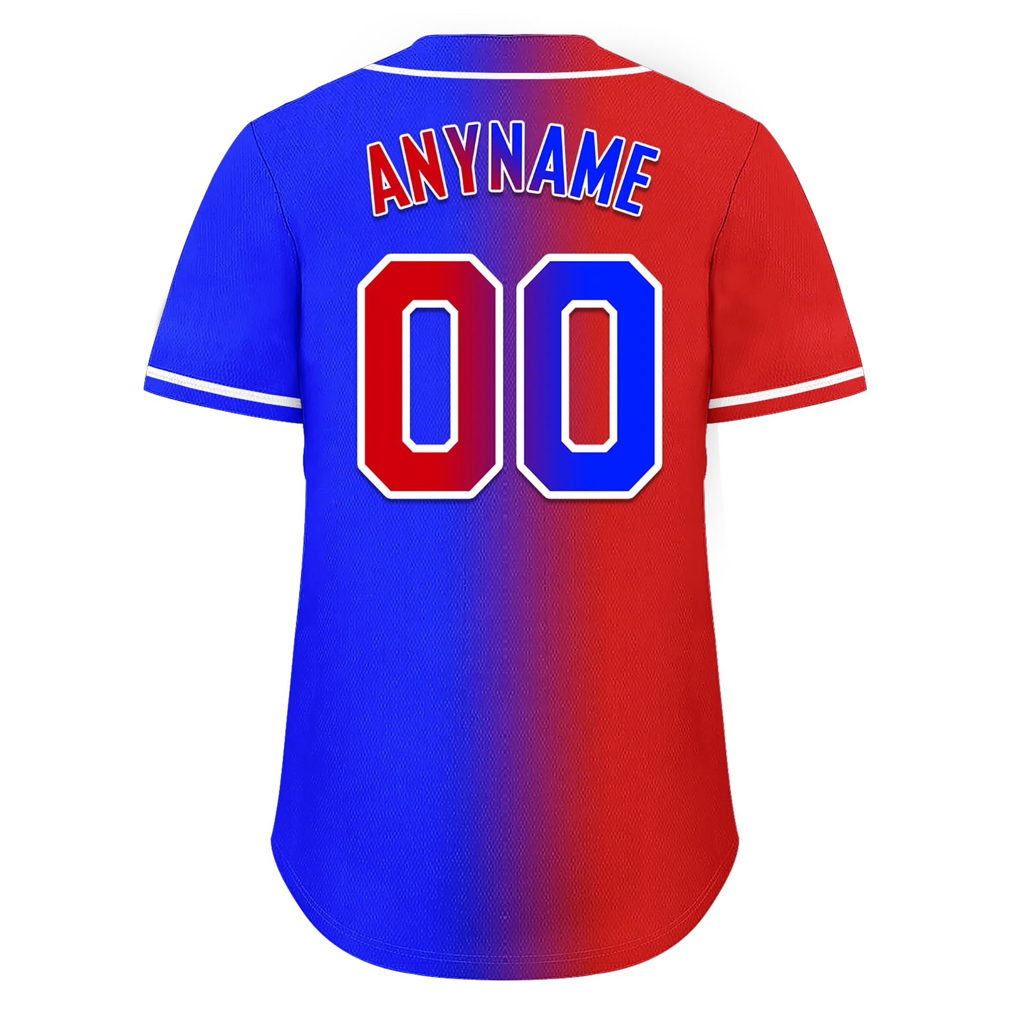 Custom Red Blue Gradient Fashion Personalized Authentic Baseball Jersey BSBJ01-D0a707b - Coolcustomize