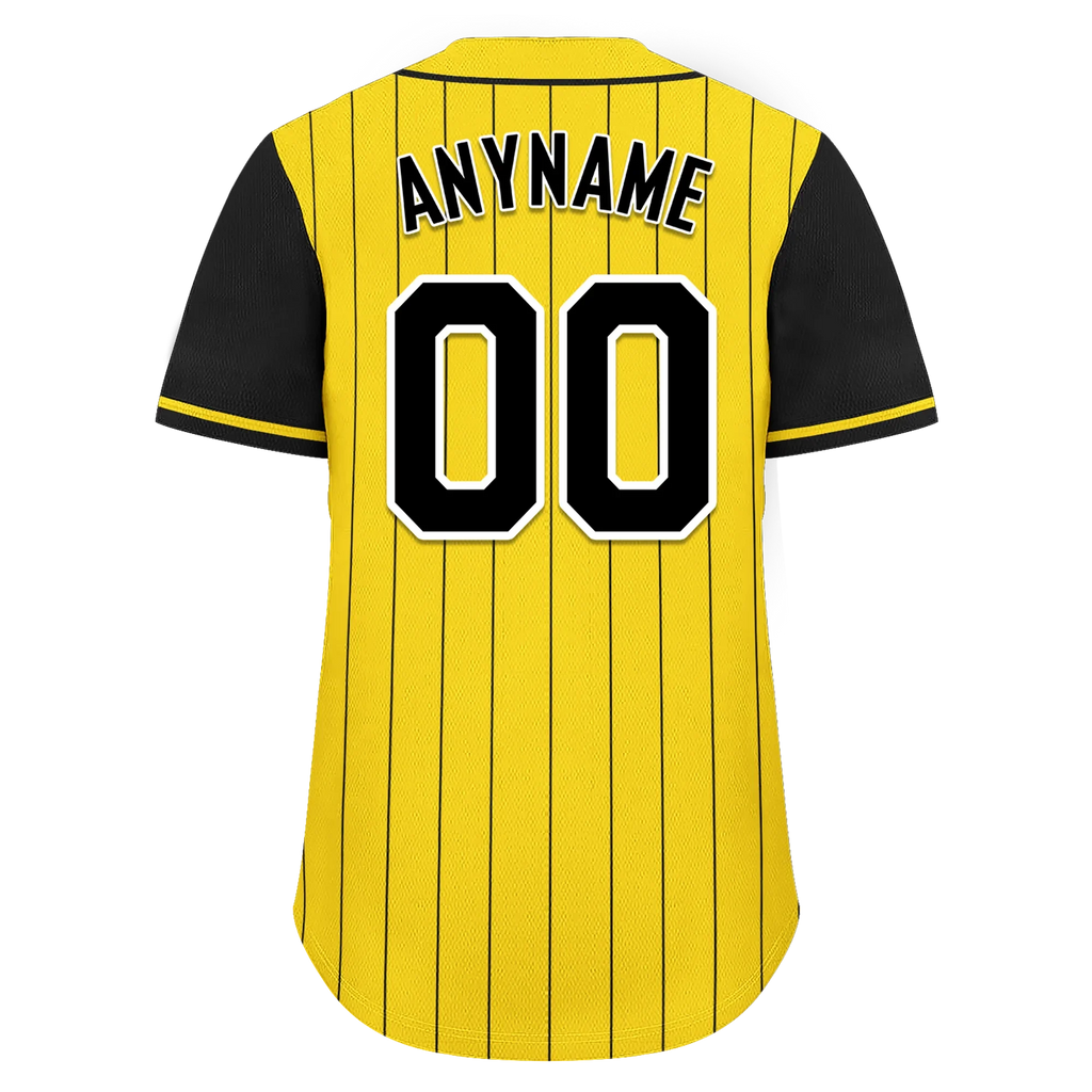 Custom Gold Black Stripe Fashion Personalized Authentic Baseball Jersey BSBJ01-D017218 - Coolcustomize