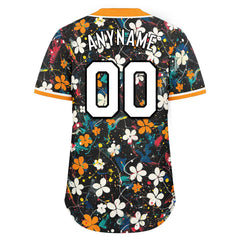 Custom Graffiti Pattern Abstract Floral Patterns Personalized Authentic Baseball Jersey BSBJ01-D020171-10