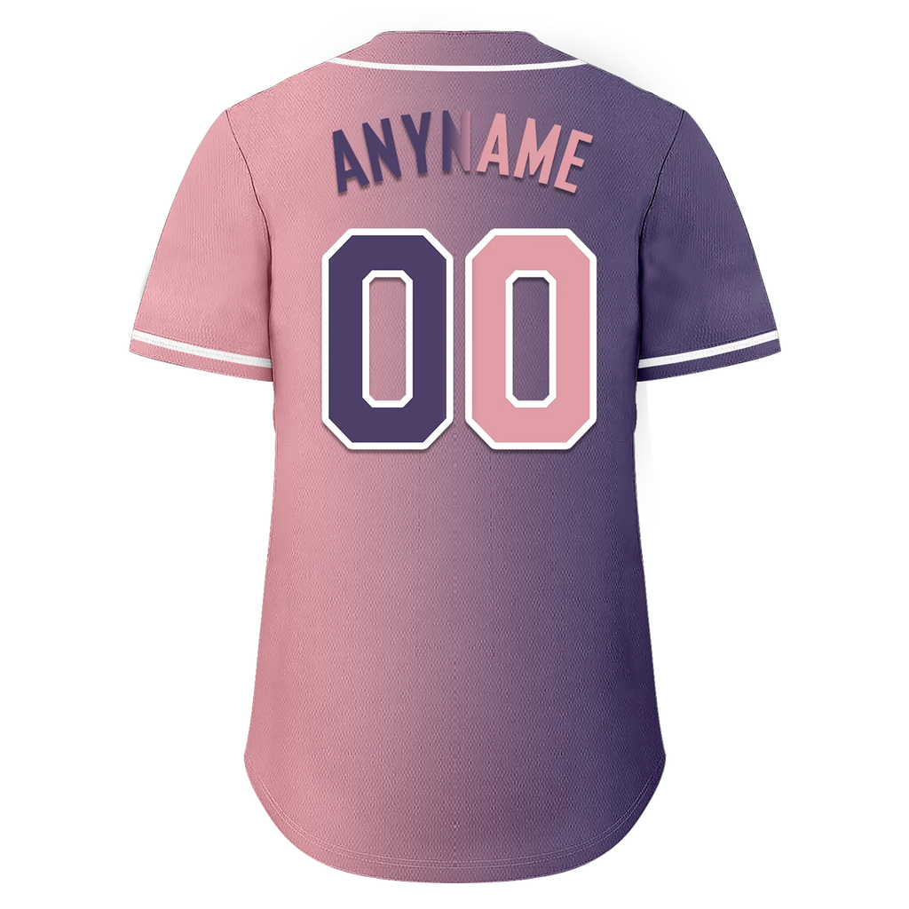 Custom Purple Pink Gradient Fashion Personalized Authentic Baseball Jersey BSBJ01-D0a7a0e - Coolcustomize