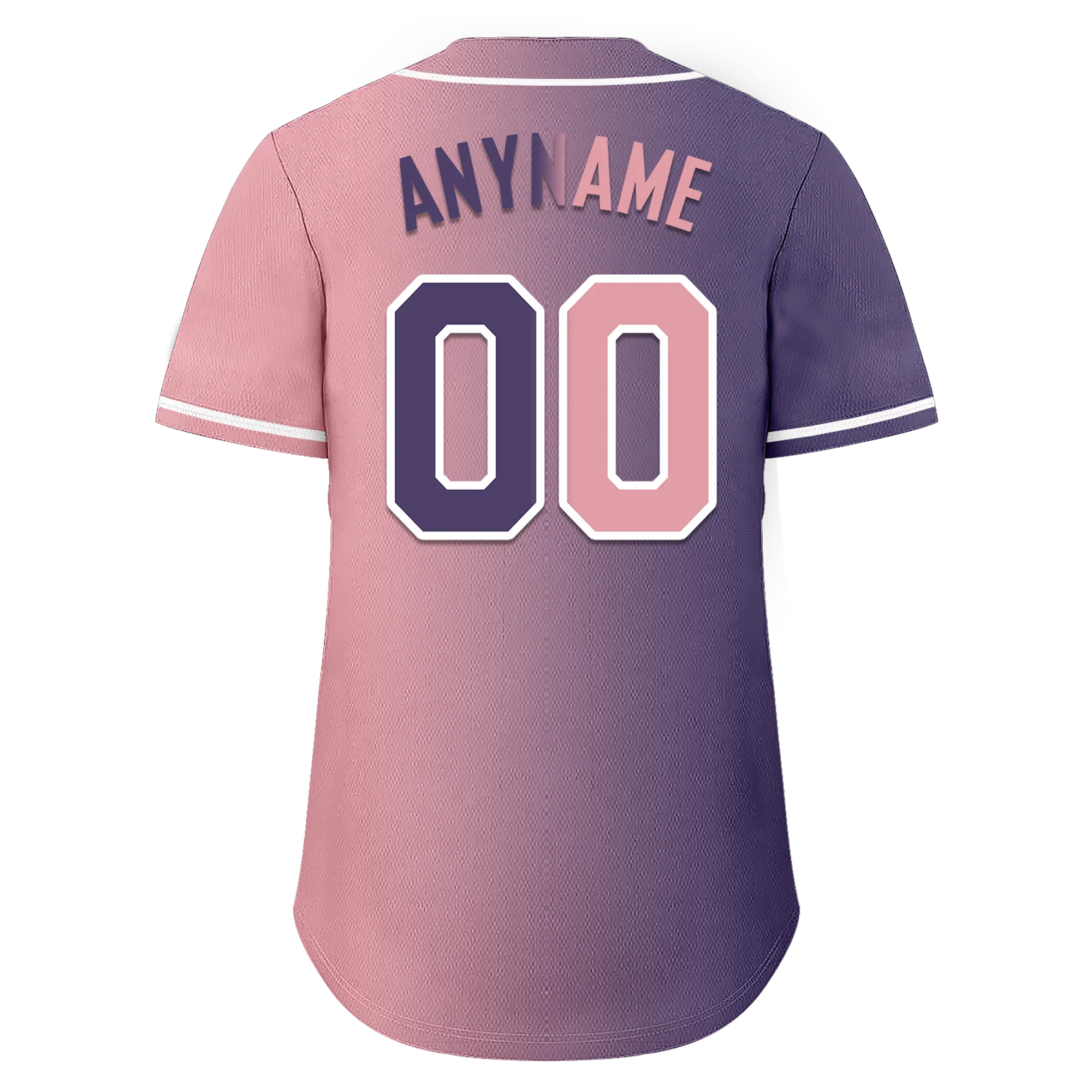 Custom Purple Pink Gradient Fashion Personalized Authentic Baseball Jersey BSBJ01-D0a7a0e - Coolcustomize