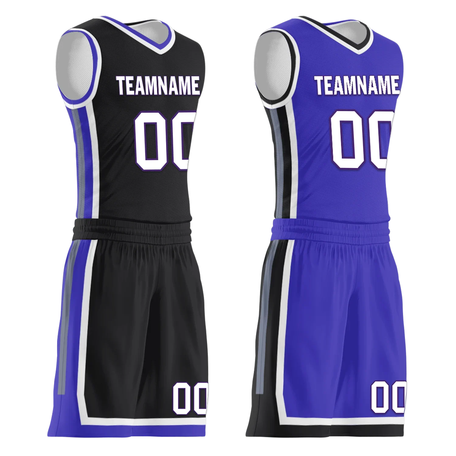 Custom Black Blue Classic Style Reversible Basketball Uniform Personalized Ordinary BBJR-D017036 - Coolcustomize