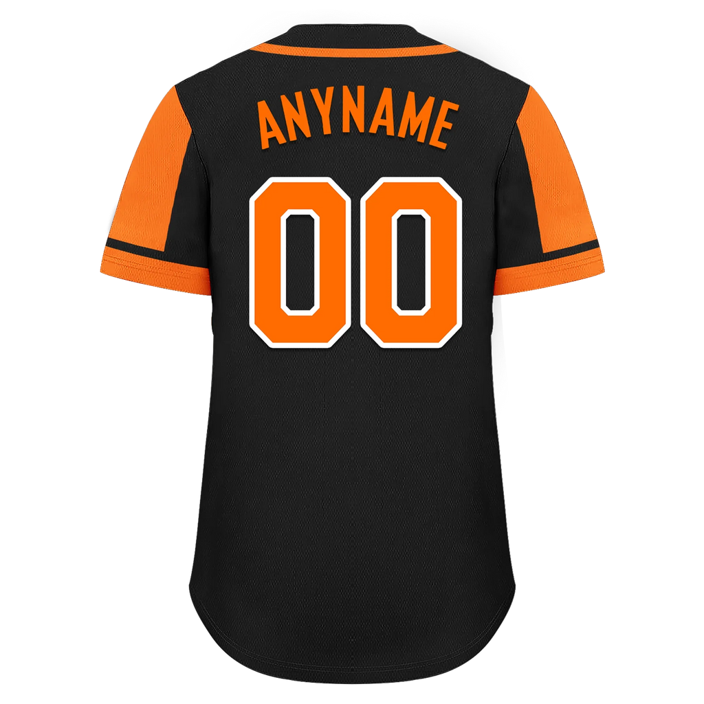 Custom Black Orange Raglan Sleeves Personalized Authentic Baseball Jersey BSBJ01-D017170 - Coolcustomize