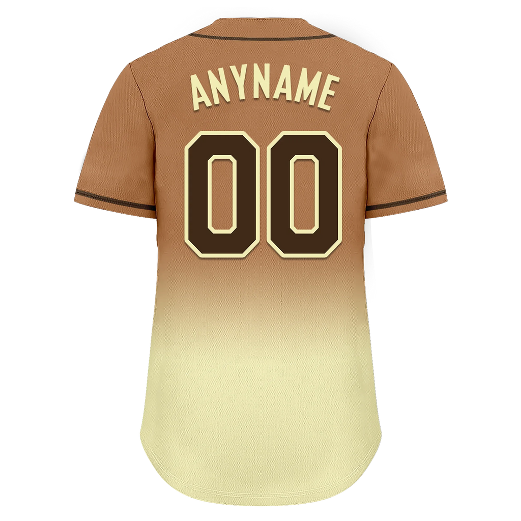 Custom Brown Yellow Fade Fashion Personalized Authentic Baseball Jersey BSBJ01-D0a70ff - Coolcustomize