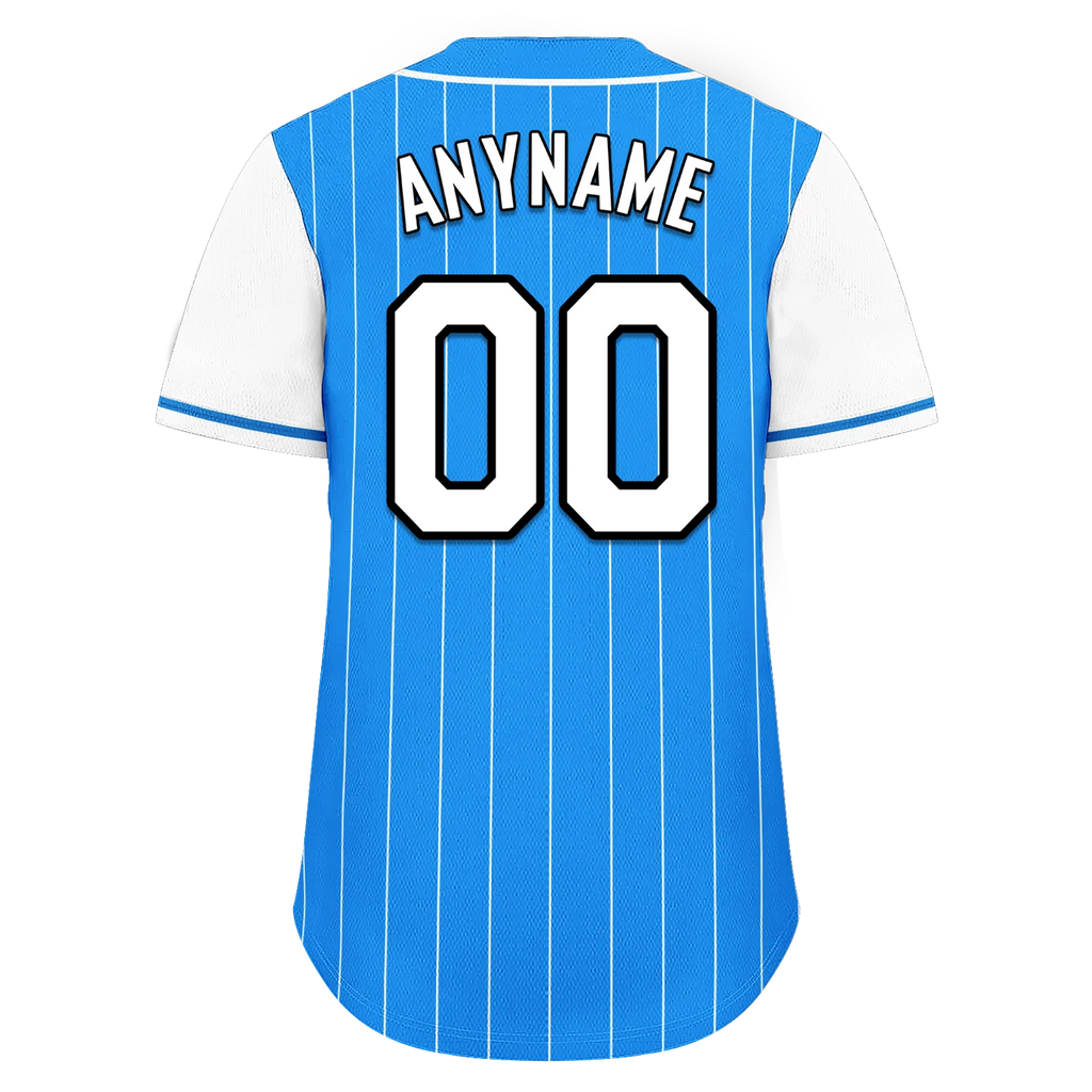 Custom Blue White Stripe Fashion Personalized Authentic Baseball Jersey BSBJ01-D017214 - Coolcustomize