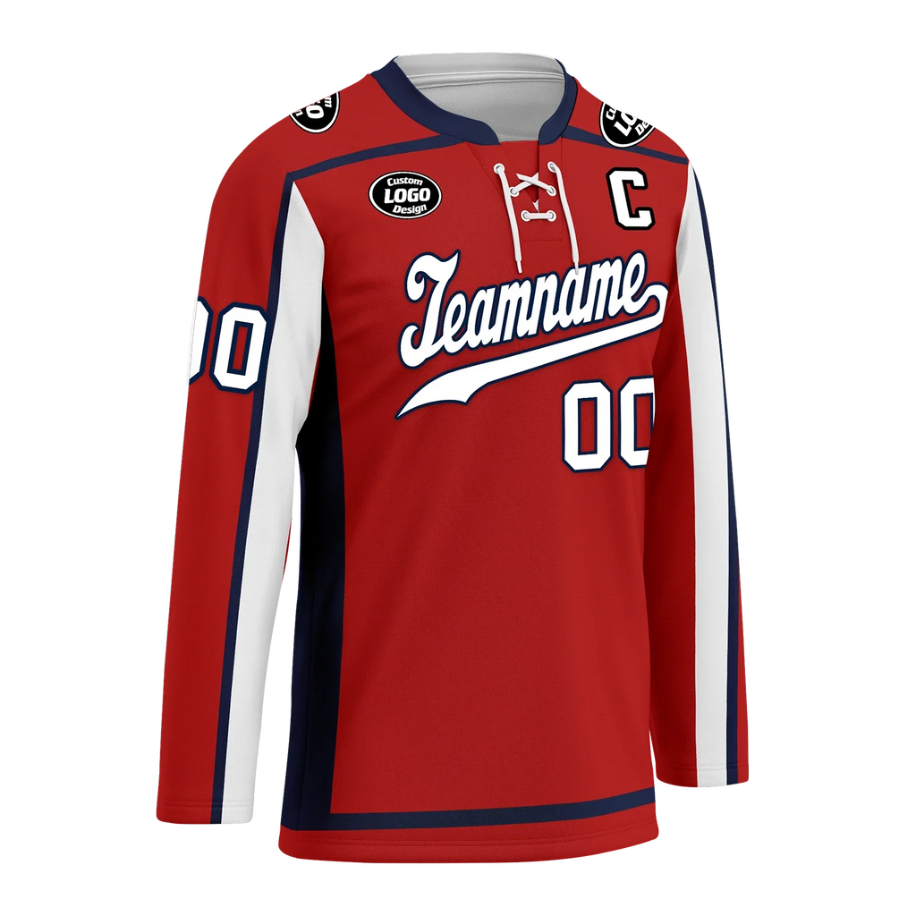 Custom Red Personalized Hockey Jersey HCKJ01-D0a70e9 - Coolcustomize