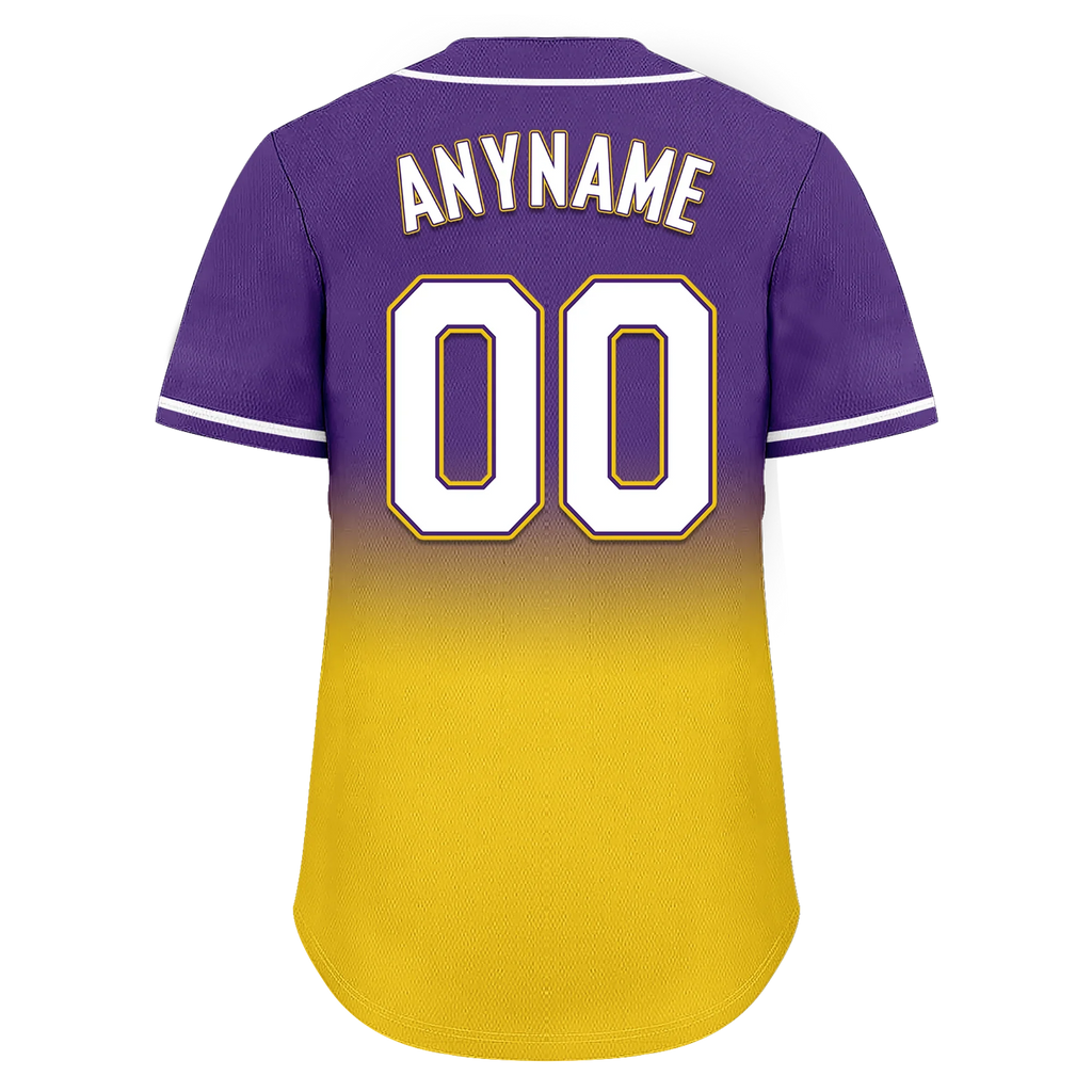 Custom Purple Yellow Fade Fashion Personalized Authentic Baseball Jersey BSBJ01-D0a70cb - Coolcustomize