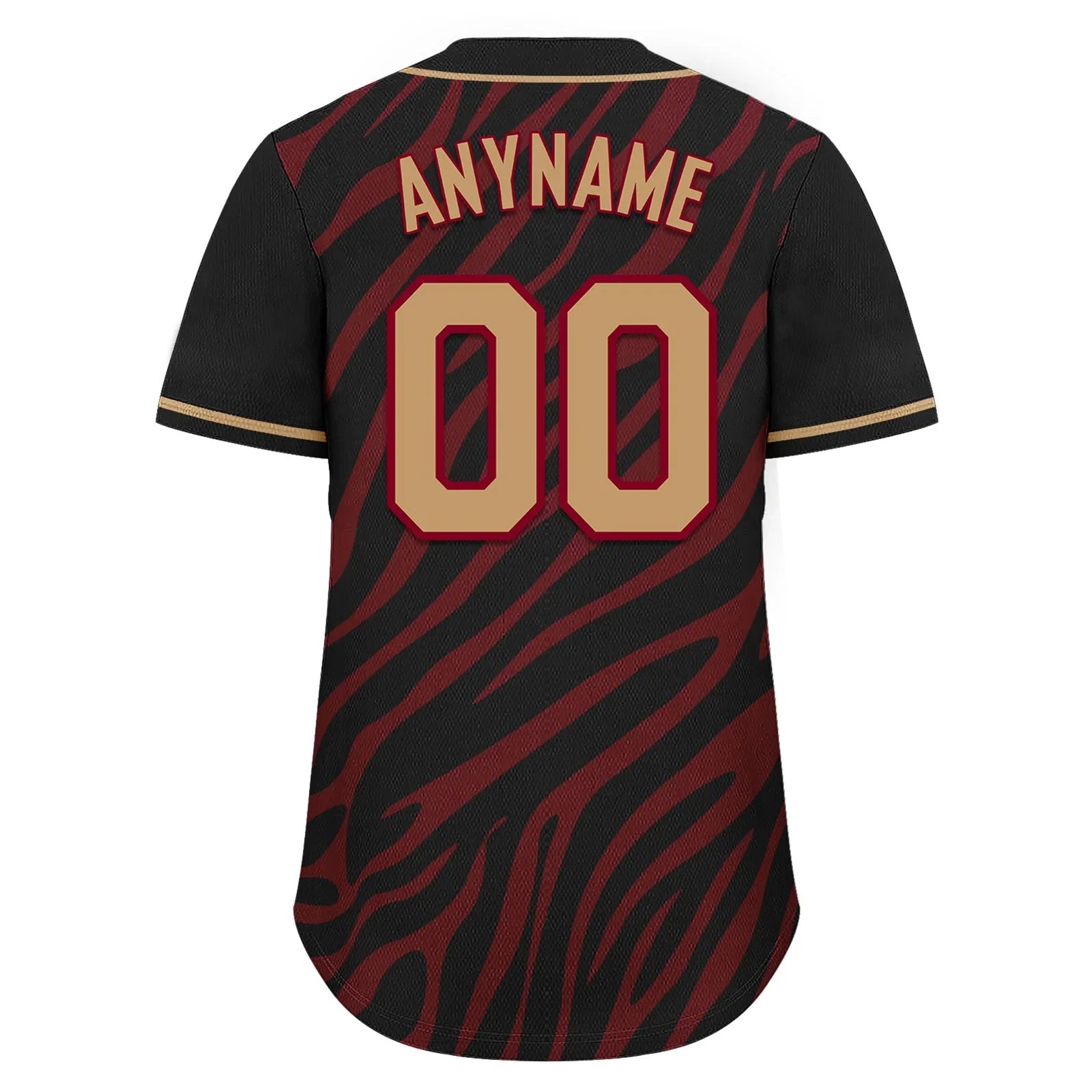 Custom Black Burgundy Zebra Pattern Personalized Authentic Baseball Jersey BSBJ01-D020201-9 - Coolcustomize