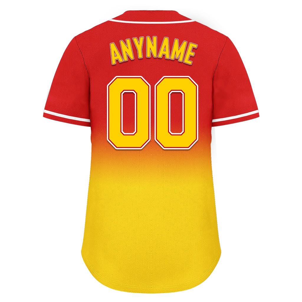 Custom Red Yellow Fade Fashion Personalized Authentic Baseball Jersey BSBJ01-D0a70d7 - Coolcustomize