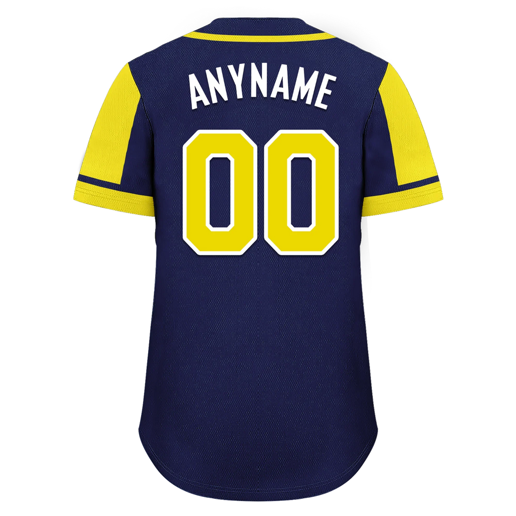 Custom Blue Yellow Raglan Sleeves Personalized Authentic Baseball Jersey BSBJ01-D017182 - Coolcustomize