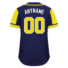 Custom Blue Yellow Raglan Sleeves Personalized Authentic Baseball Jersey BSBJ01-D017182