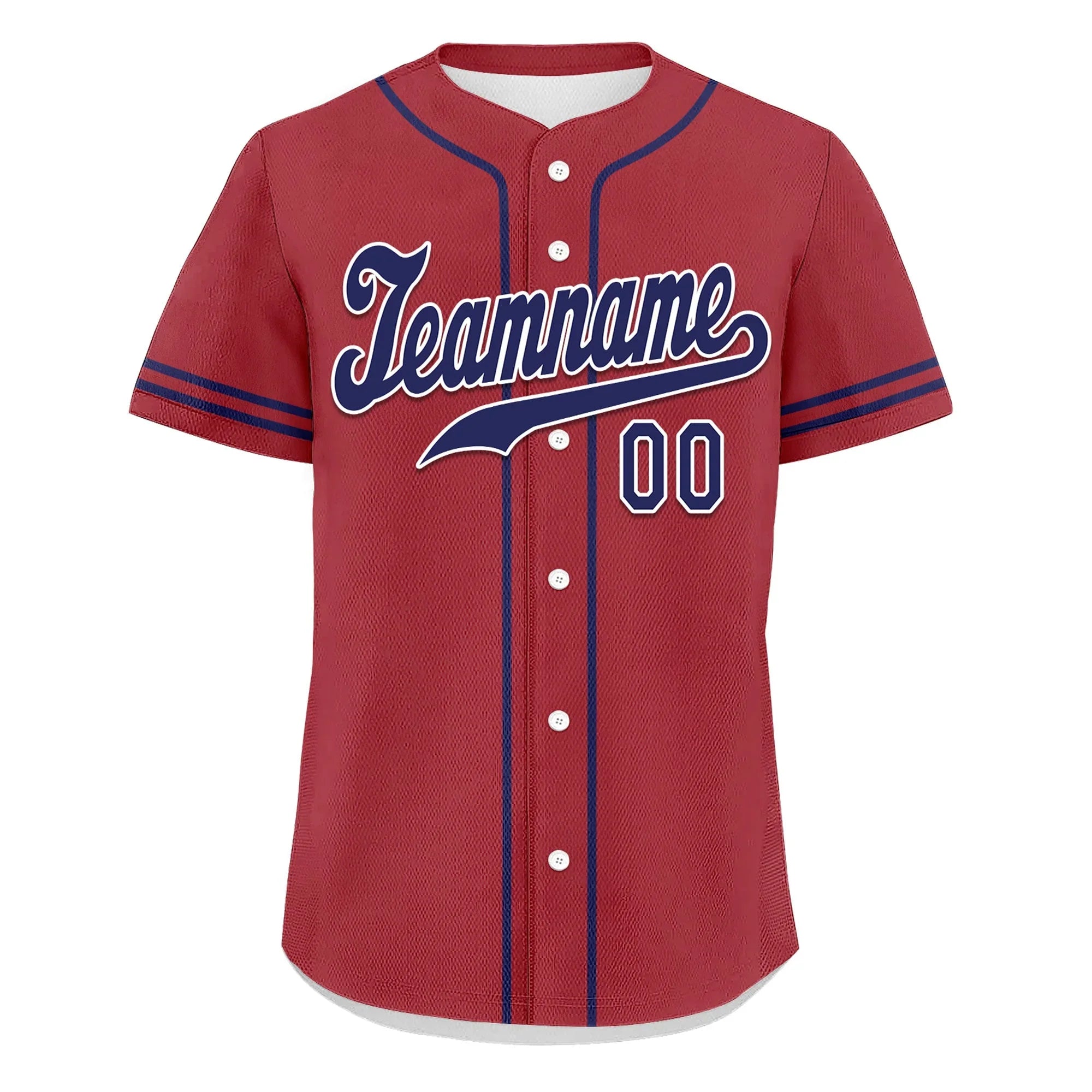 Custom Red Classic Style Blue Personalized Authentic Baseball Jersey UN002-bd0b00d8-ba - Coolcustomize