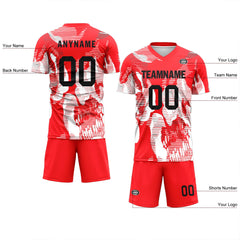 Custom Red Soccer Sets Jersey Personalized SCJ101-D28002