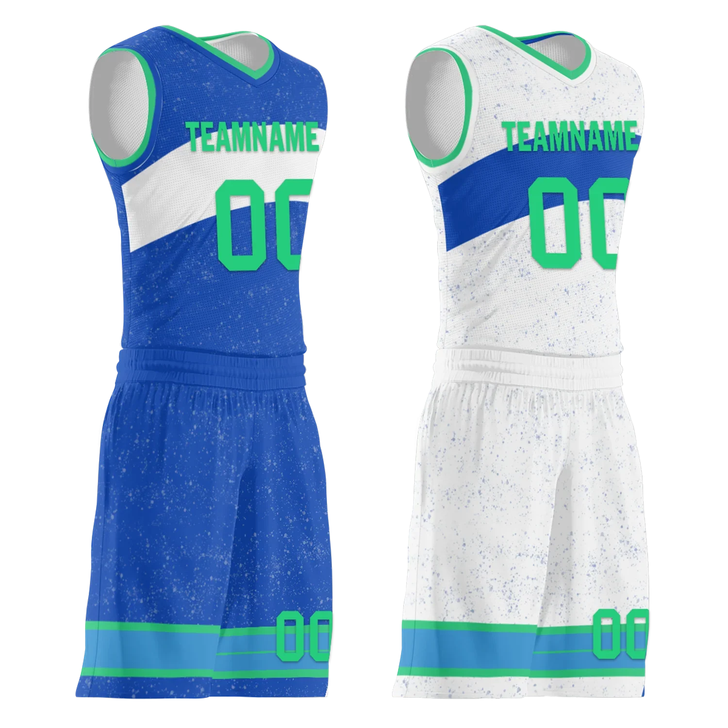 Custom Blue White Classic Style Reversible Basketball Uniform Personalized Ordinary BBJR-D017009 - Coolcustomize