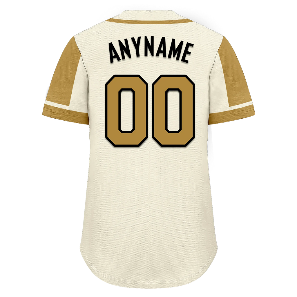 Custom Beige Raglan Sleeves Personalized Authentic Baseball Jersey BSBJ01-D017201 - Coolcustomize