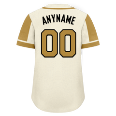 Custom Beige Raglan Sleeves Personalized Authentic Baseball Jersey BSBJ01-D017201