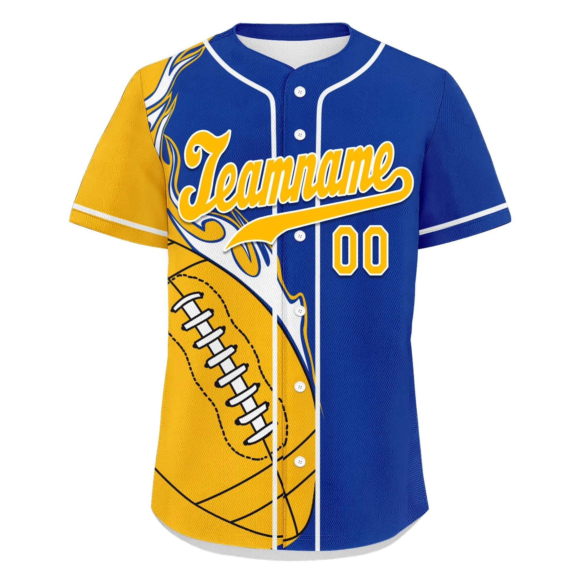 Custom Blue Yellow Classic Style Personalized Authentic Baseball Jersey UN002-D0b0a00-ae - Coolcustomize