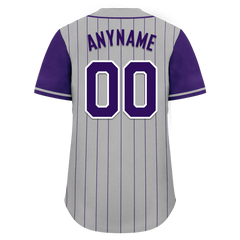 Custom Gray Purple Stripe Fashion Personalized Authentic Baseball Jersey BSBJ01-D017253