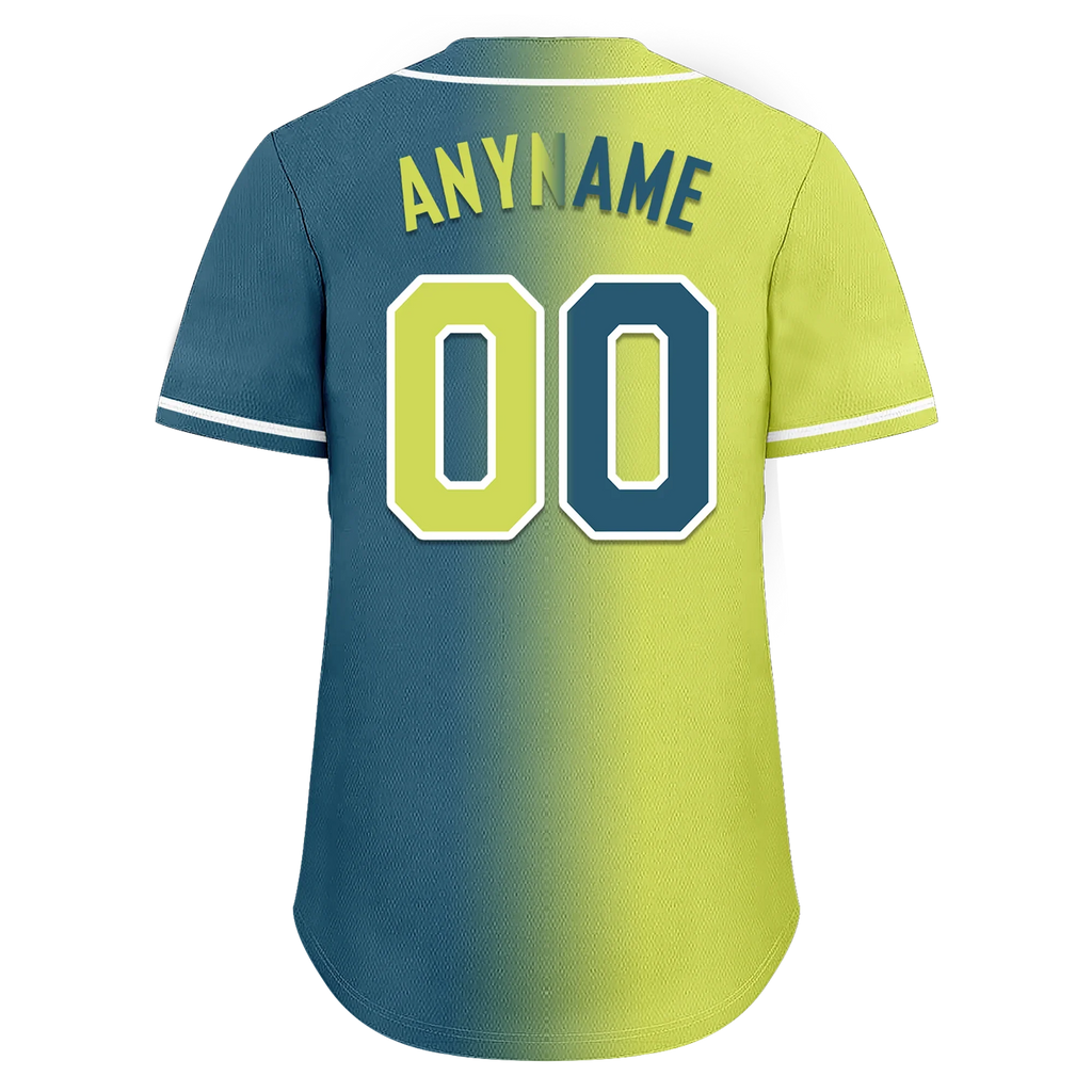 Custom Yellow Green Gradient Fashion Personalized Authentic Baseball Jersey BSBJ01-D0a709d - Coolcustomize