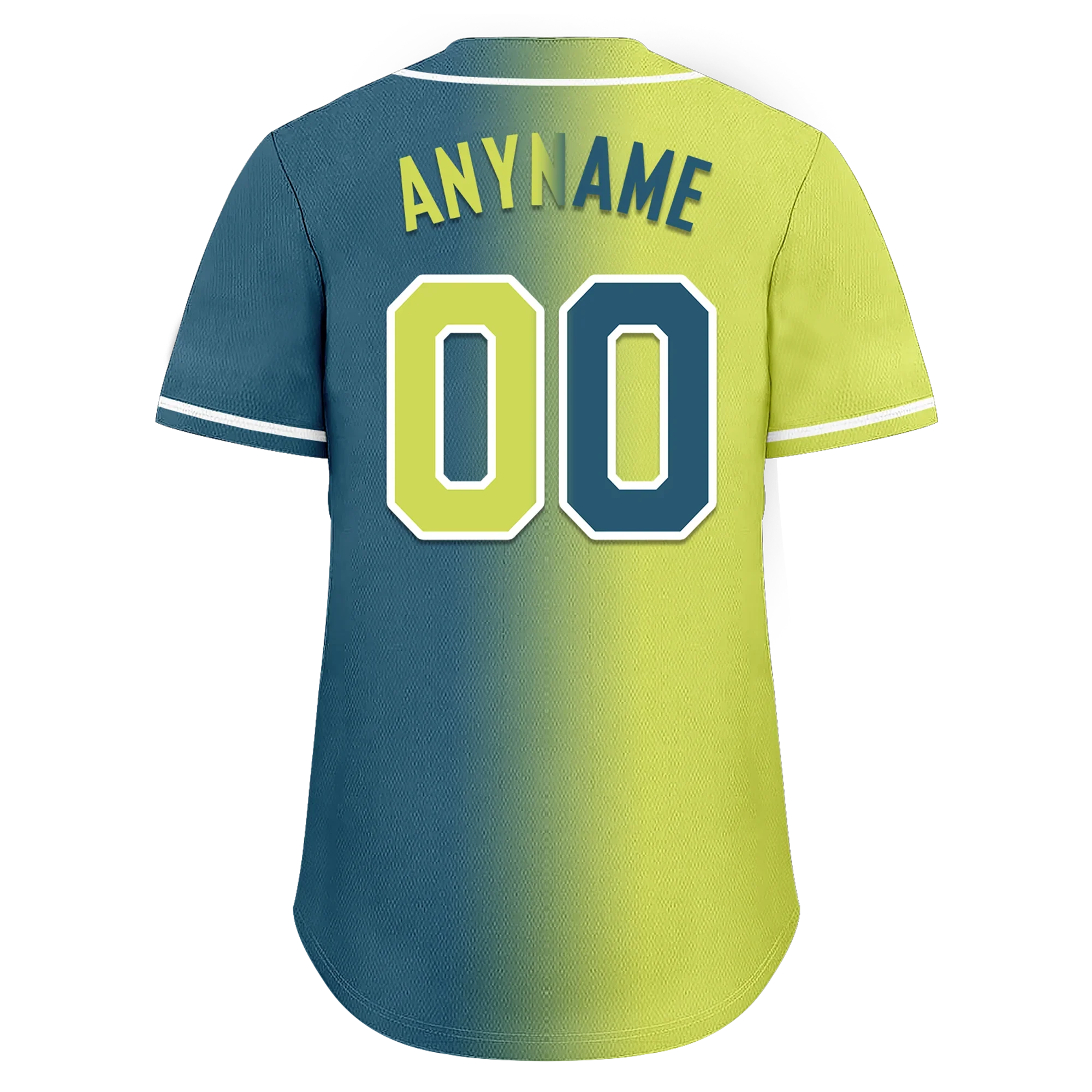 Custom Yellow Green Gradient Fashion Personalized Authentic Baseball Jersey BSBJ01-D0a709d - Coolcustomize