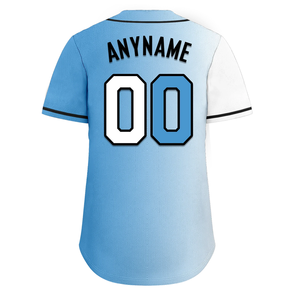 Custom White Blue Gradient Fashion Personalized Authentic Baseball Jersey BSBJ01-D0a7aaa - Coolcustomize